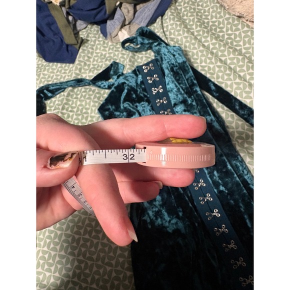 Emerald Velvet Corset Dress Mini Gothic Punk Festival Party - Picture 7 of 7